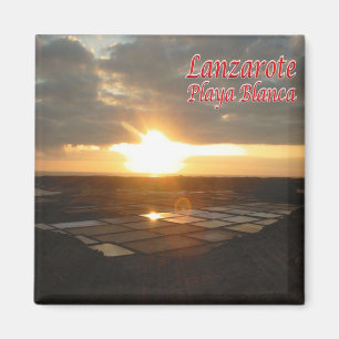 zES087 LANZAROTE, WHITE BEACH, Spanje, Fridge Magneet