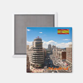 zES094 MADRID, DOWNTOWN AVENUE, Spanje, Fridge Magneet (Voorkant / Achterkant)