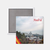 zES095 MADRID, panorama, Spanje, Fridge Magneet (Voorkant / Achterkant)