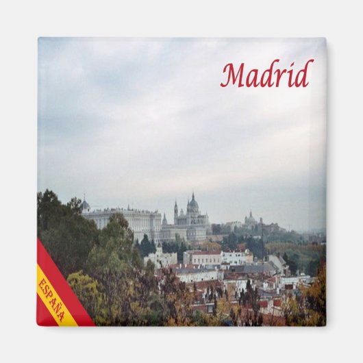 zES095 MADRID, panorama, Spanje, Fridge Magneet (Voorkant)