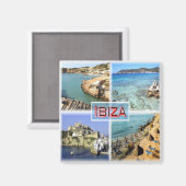 zES109, oude stad IBIZA, CALA TARIDA, SES SALINAS, Magneet (Voorkant / Achterkant)