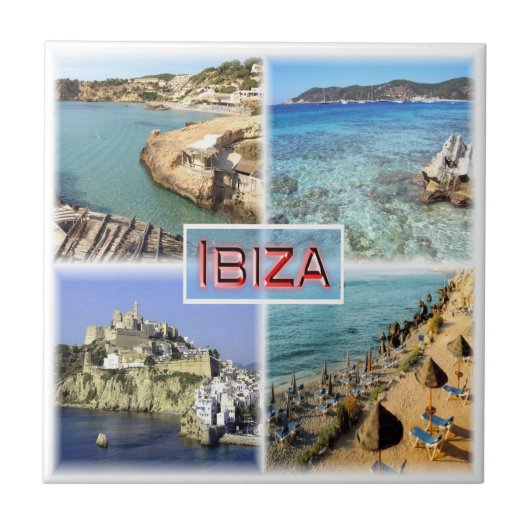 zES109, oude stad IBIZA, CALA TARIDA, SES SALINAS, Tegeltje (Voorkant)