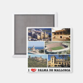 zES117 PALMA DE MALLORCA panorama, Fridge Magneet (Voorkant / Achterkant)