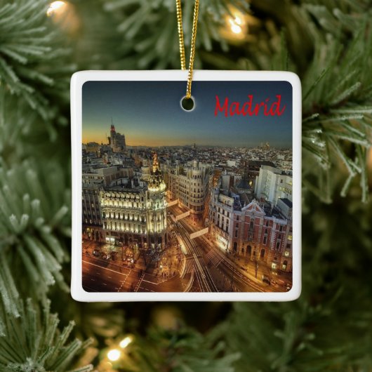 zES118 MADRID City, Spanje, Europa, Keramisch Ornament (Boom)