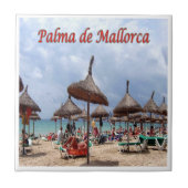 zES128 PALMA DE MALLORCA, Het strand, Tegeltje (Voorkant)