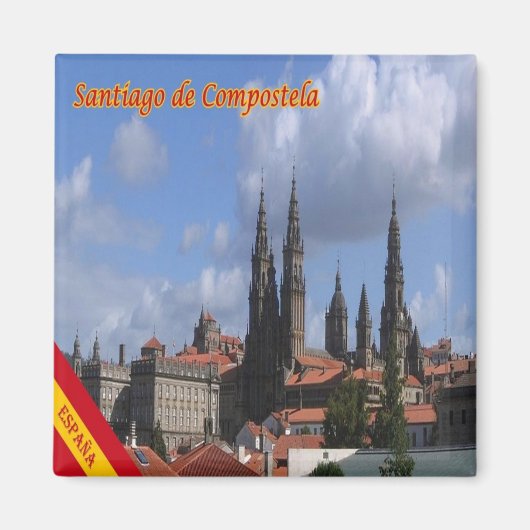 zES129 SANTIAGO DE COMPOSTELA, Panorama, Fridge Magneet (Voorkant)