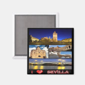 zES132 SEVILLA "I Love", Spanje, Fridge Magneet (Voorkant / Achterkant)