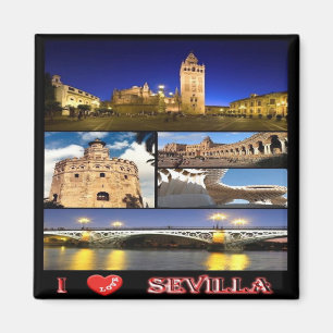 zES132 SEVILLA "I Love", Spanje, Fridge Magneet