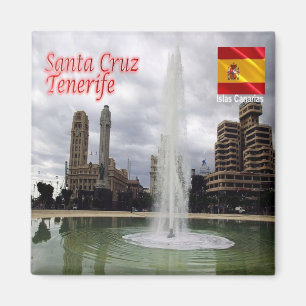 zES138 TENERIFE Santa Cruz Plaza de Espana, Fridge Magneet