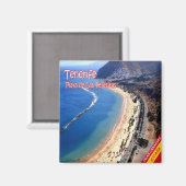 zES139 TENERIFE Teresitas Beach, Canaries, Fridge Magneet (Voorkant / Achterkant)