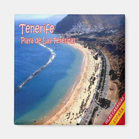 zES139 TENERIFE Teresitas Beach, Canaries, Fridge Magneet (Voorkant)