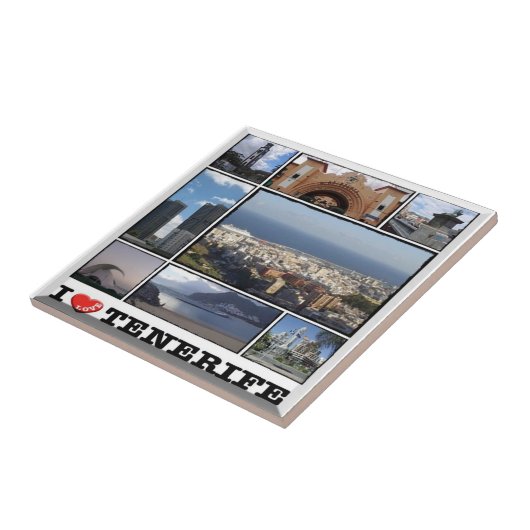 zES141 TENERIFE Santa Cruz "Ik hou van", Tegeltje (Zijkant)