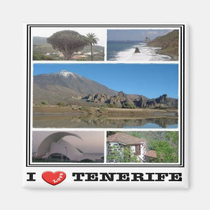 zES143 TENERIFE "I Love", Canarische Eilanden, Fri Magneet