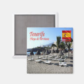 zES147 TENERIFE Torviscas Beach, Canaries, Fridge Magneet (Voorkant / Achterkant)