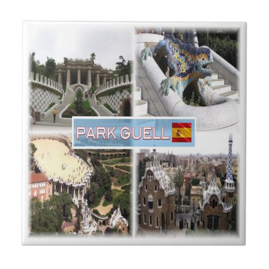 zES153 BARCELONA Park Guell, Catalonië, Tegeltje (Voorkant)