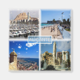 zES154 ALICANTE Postiguet strand Explanad, Fridge Magneet