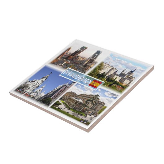 zES159 MADRID Puerta de Europa, plaza de Castilla, Tegeltje (Zijkant)