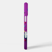 Zes 3D harten op paarse achtergrond Case-Mate iPhone Case (Achterkant / Rechts)