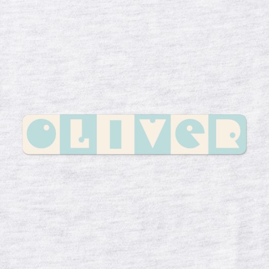 Zes 6 letter jongensnaam rechthoekig ijzer Patch Labels (Design 1)