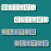 Zes 6 letter jongensnaam rechthoekig ijzer Patch Labels