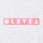 Zes 6 letter meisjesnaam rechthoekig ijzer Patch Labels (Design 1)