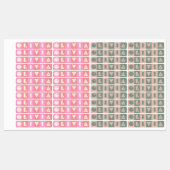 Zes 6 letter meisjesnaam rechthoekig ijzer Patch Labels (Vel)