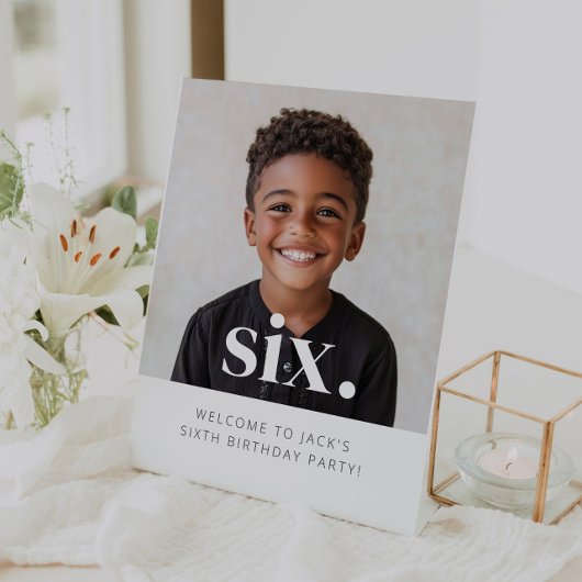 ZES - 6e verjaardag Foto Welkom Teken Reclamebord Met Voetstuk