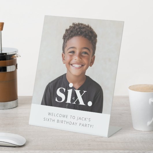 ZES - 6e verjaardag Foto Welkom Teken Reclamebord Met Voetstuk (Insitu)