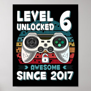 Zes 6jr Verjaardag Zoon Jongen Grappige Gamer 6e 6 Poster