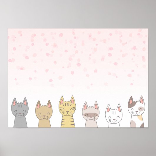 Zes aandoenlijke katten. poster (Voorkant)