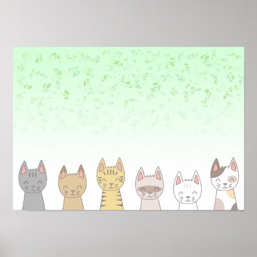 Zes aandoenlijke katten. poster (Voorkant)