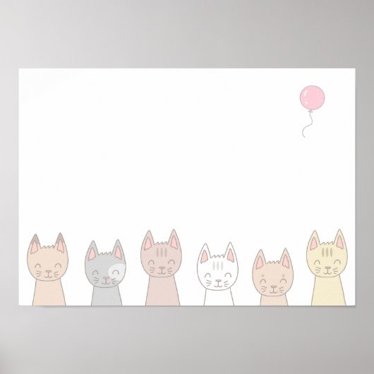 Zes aandoenlijke katten. poster (Voorkant)