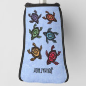 Zes Abstracte zwarte schildpadden Kleurrijke gemar Golfheadcover (Draai 90)