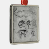Zes apen en een Sturgeon Metalen Ornament (Rechts)