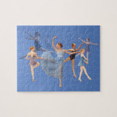 Zes Ballerinas op blauw Legpuzzel (Horizontaal)