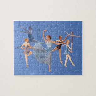 Zes Ballerinas op blauw Legpuzzel