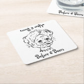 Zes bier voor en na kartonnen onderzetters (Schuin)