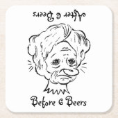 Zes bier voor en na kartonnen onderzetters (Voorkant)