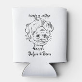 Zes bieren voor en na blikjeskoeler (Achterkant)