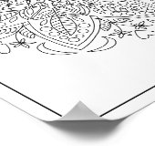 Zes bloemblaadjes Geometrische Mandala bloem volwa Poster (Hoek)