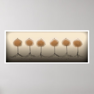 Zes bomen poster