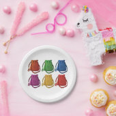 Zes Borden handtassen Papieren Bordje (Feest)