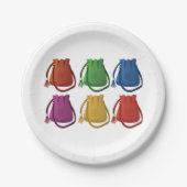 Zes Borden handtassen Papieren Bordje (Voorkant)