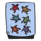Zes bruine Abstracte schildpadden, gekleurd Rugtassen (Voorkant)
