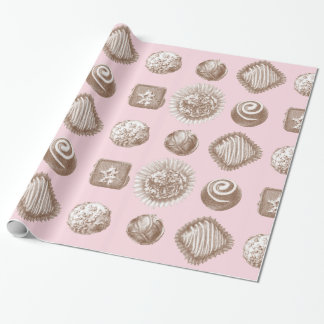 Zes Chocolade Truffels in een herhaald ontwerp Cadeaupapier