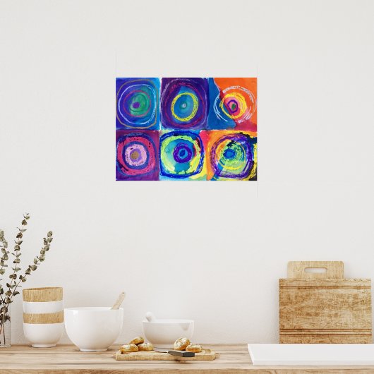 zes cirkels ( na kandinsky ) poster (Keuken)