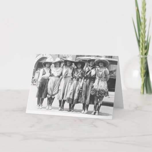 Zes cowmeisjes op Cheyenne Frontier Days. Kaart (Voorkant)