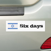 Zes dagen bumpersticker (Op auto)