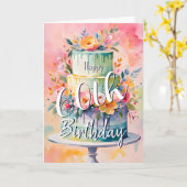 Zes decennia kleur: Gelukkige 60ste verjaardag Kaart (Gele Bloem)