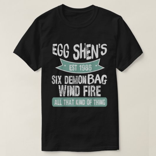 Zes Demon Bag grote problemen in het kleine China T-shirt (Design voorkant)